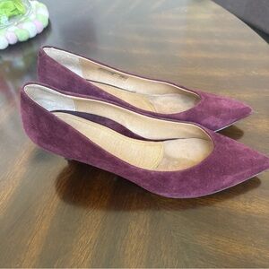 Vionic Maroon Burgundy Suede Kitten Heels